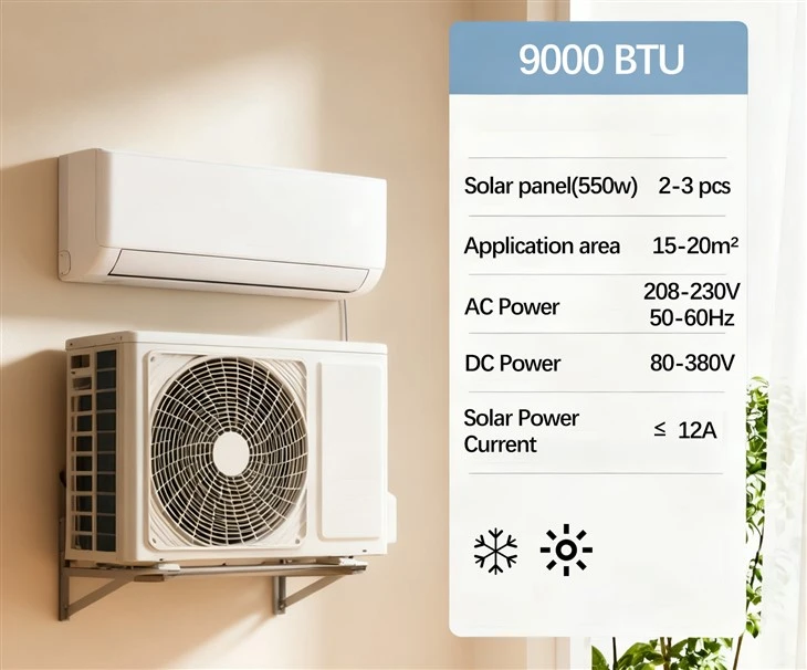 9000btu solární klimatizace pro domácnost